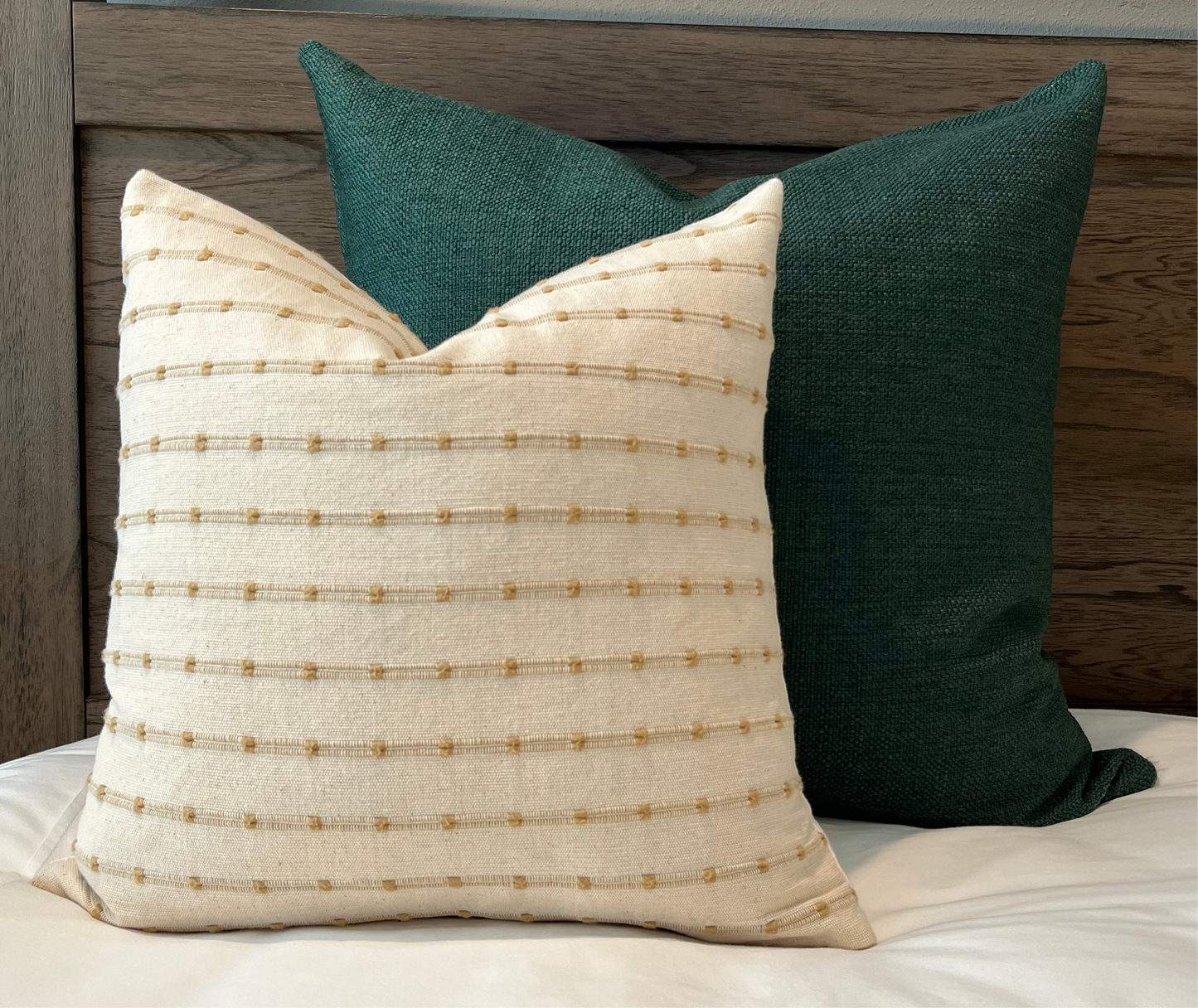 Ari Stripe Woven Pillow Cover - Natural Beige with Tan Stripe