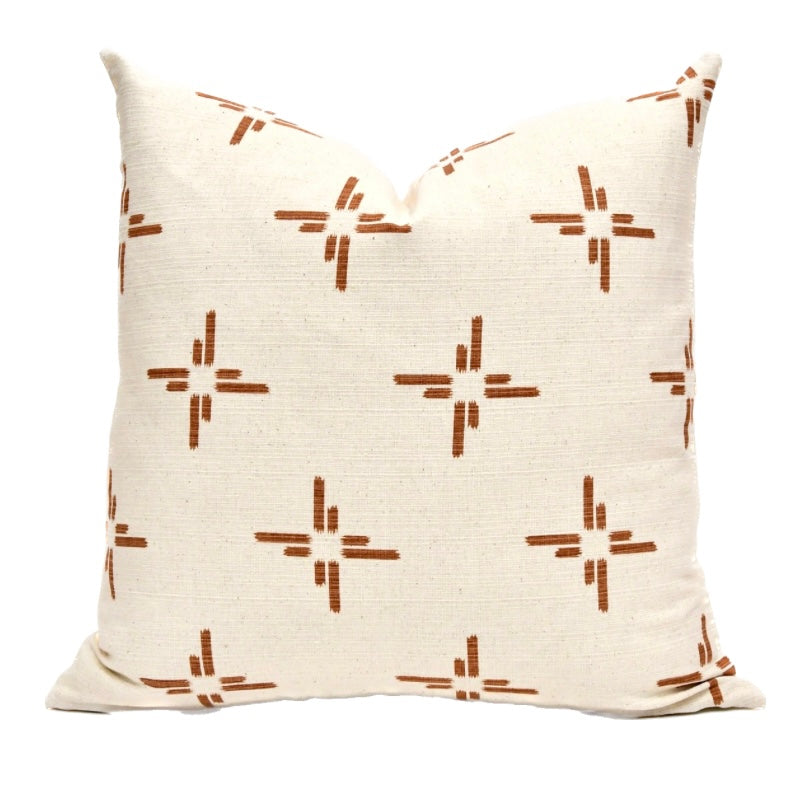 Layla Cream and Rust Pillow Cover