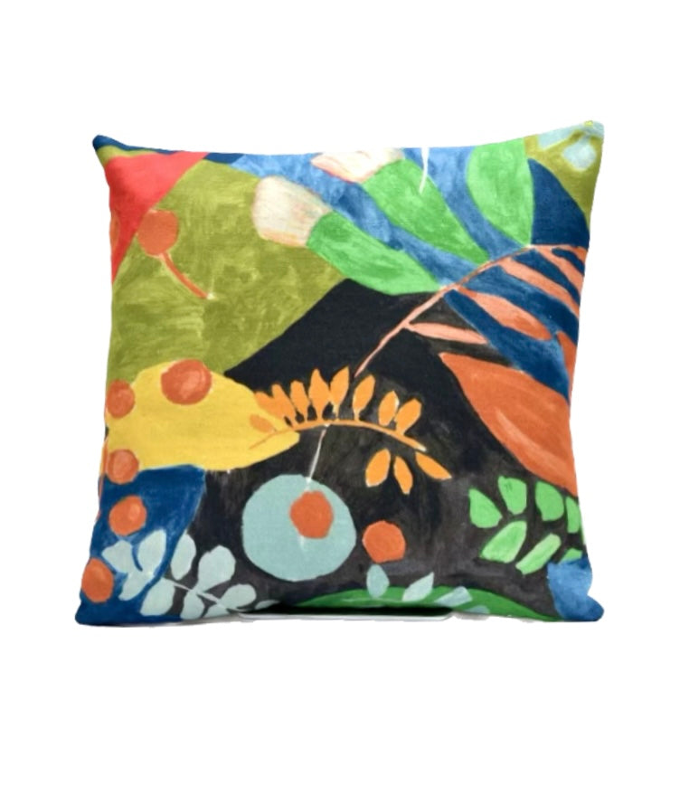 Avery Botanical Pillow Cover - Colorful Tropical Print Accent
