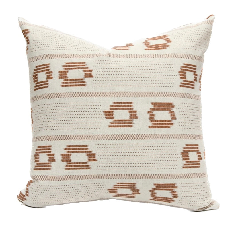 Nola Cream and Rust Double Circle Design on Ivory