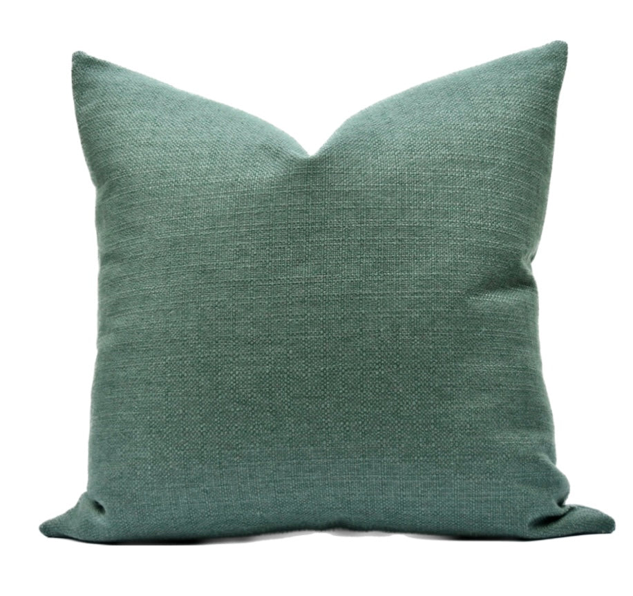 Hunter Green Textured Woven Pillow Cover