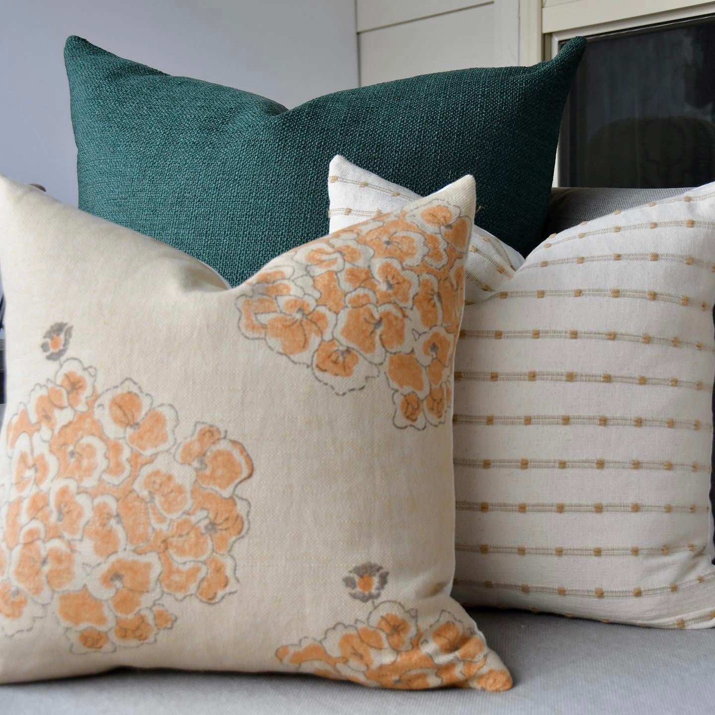 Ari Stripe Woven Pillow Cover - Natural Beige with Tan Stripe