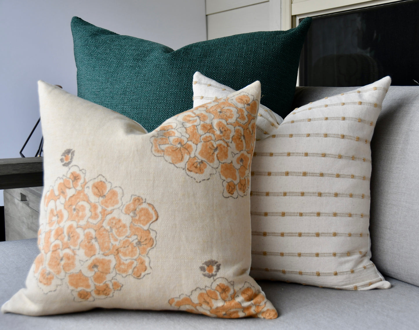 Ari Stripe Woven Pillow Cover - Natural Beige with Tan Stripe