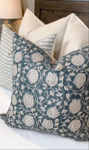 Ashley Stripe Taupe and White / Woven Knot Throw Pillow Cover