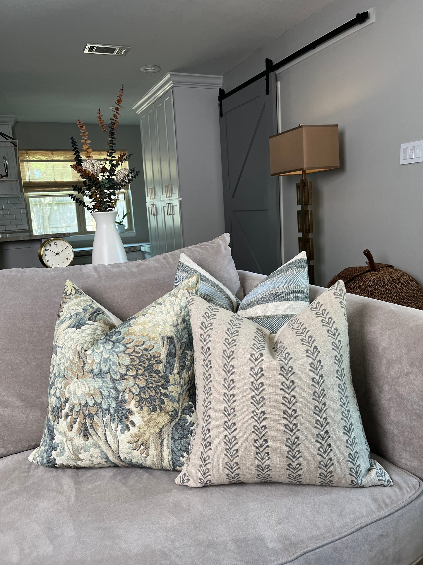 Yvette Block Print Linen Pillow Cover