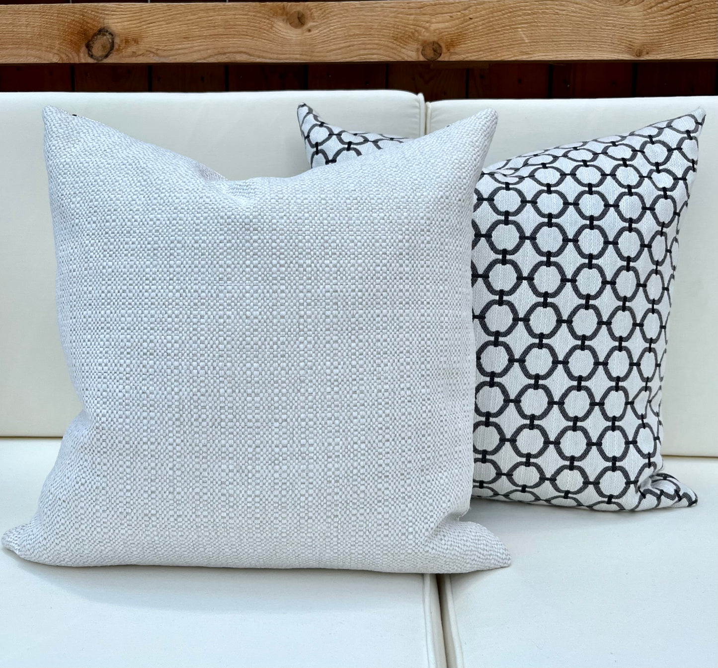 Tamson White Textured Woven Pillow Cover