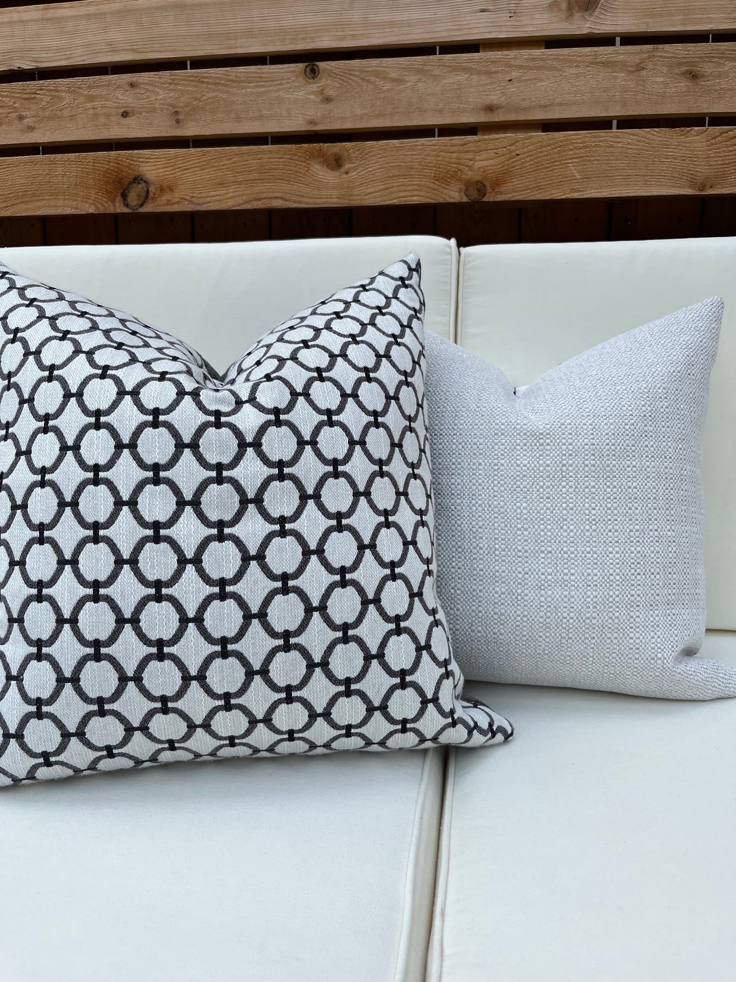 Charcoal Lattice Grey and Silver Abstract Pillow Cover