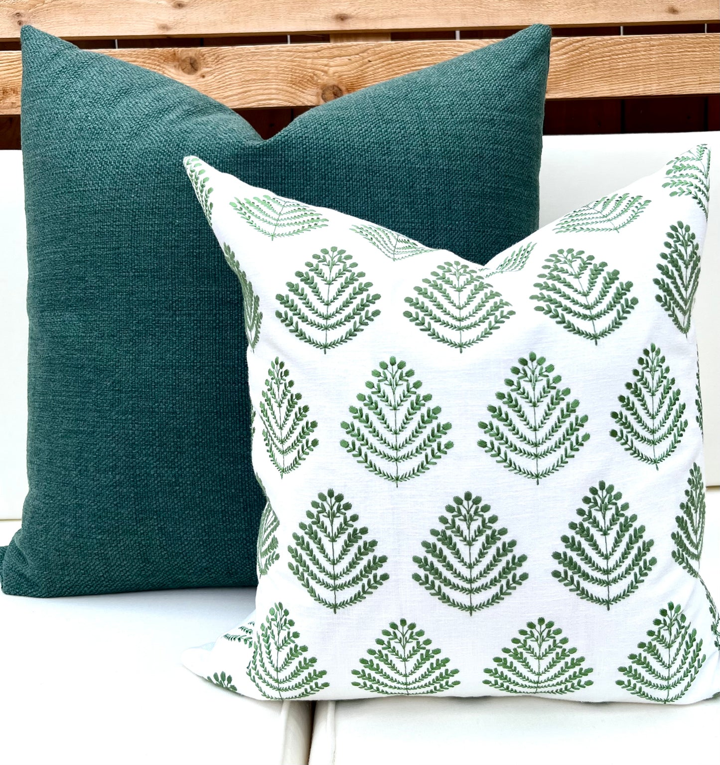 Hunter Green Textured Woven Pillow Cover