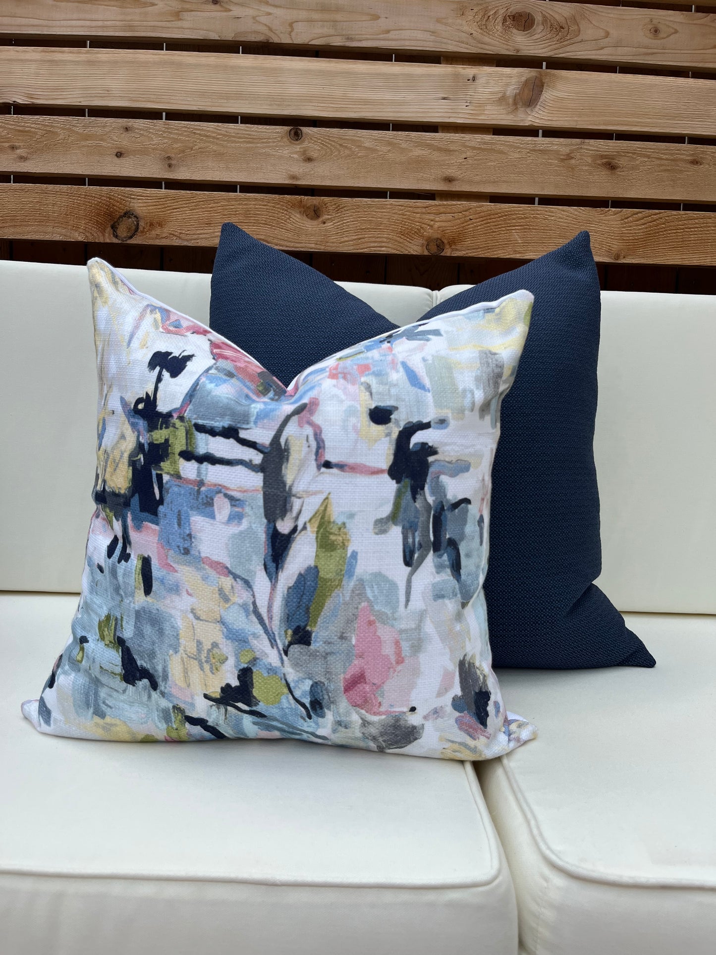 Ella Watercolor Floral Abstract Pillow Cover / Impressionist Artwork / Colorful Rose