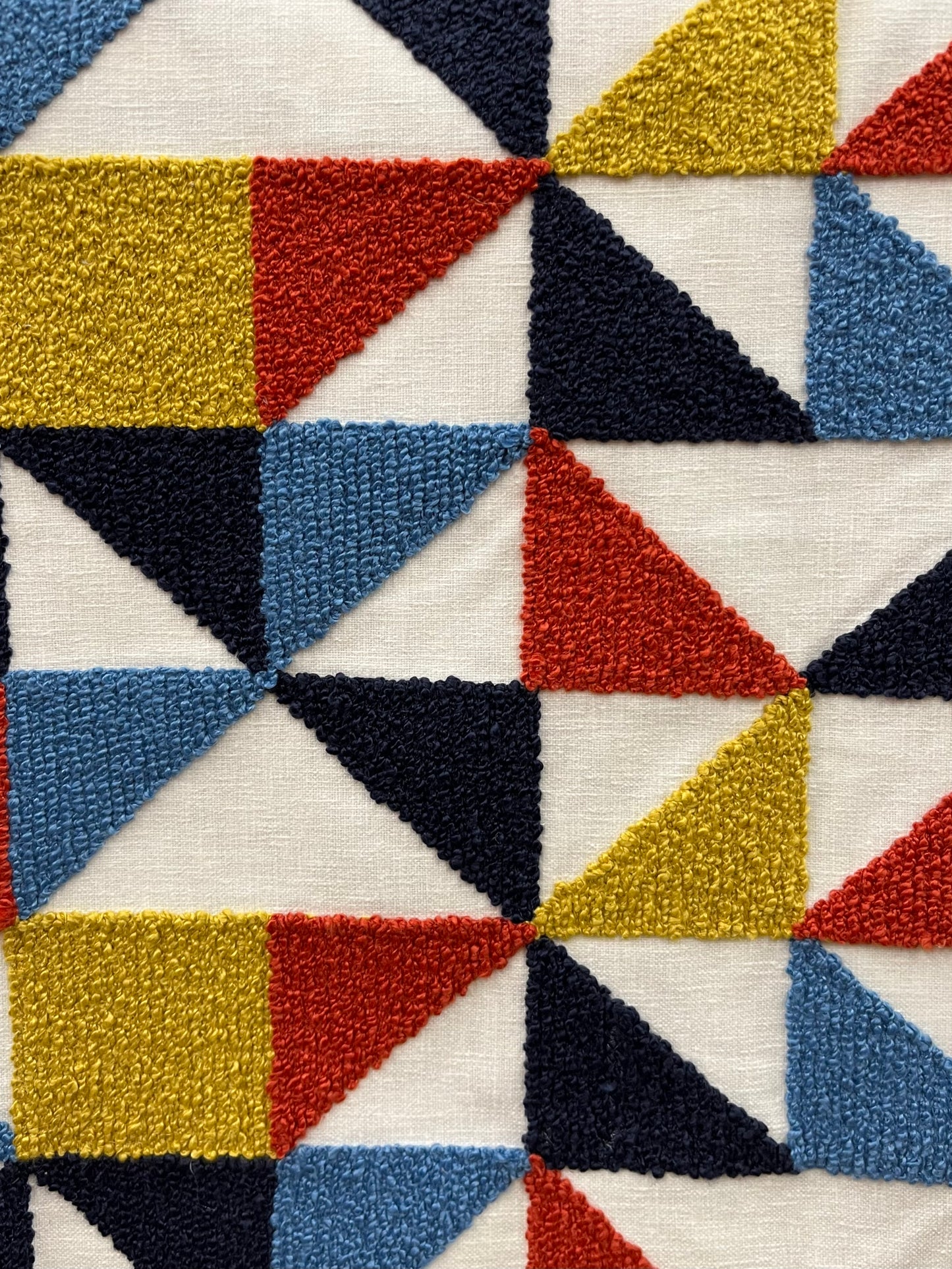 Harper Multicolored Tufted Triangles and Squares