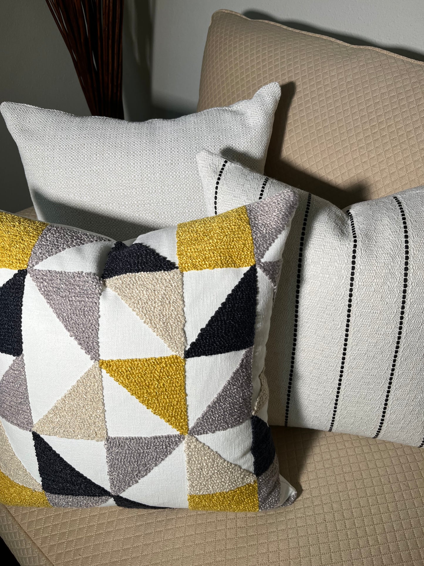 Harper Multicolored Triangles and Squares Pillow Cover