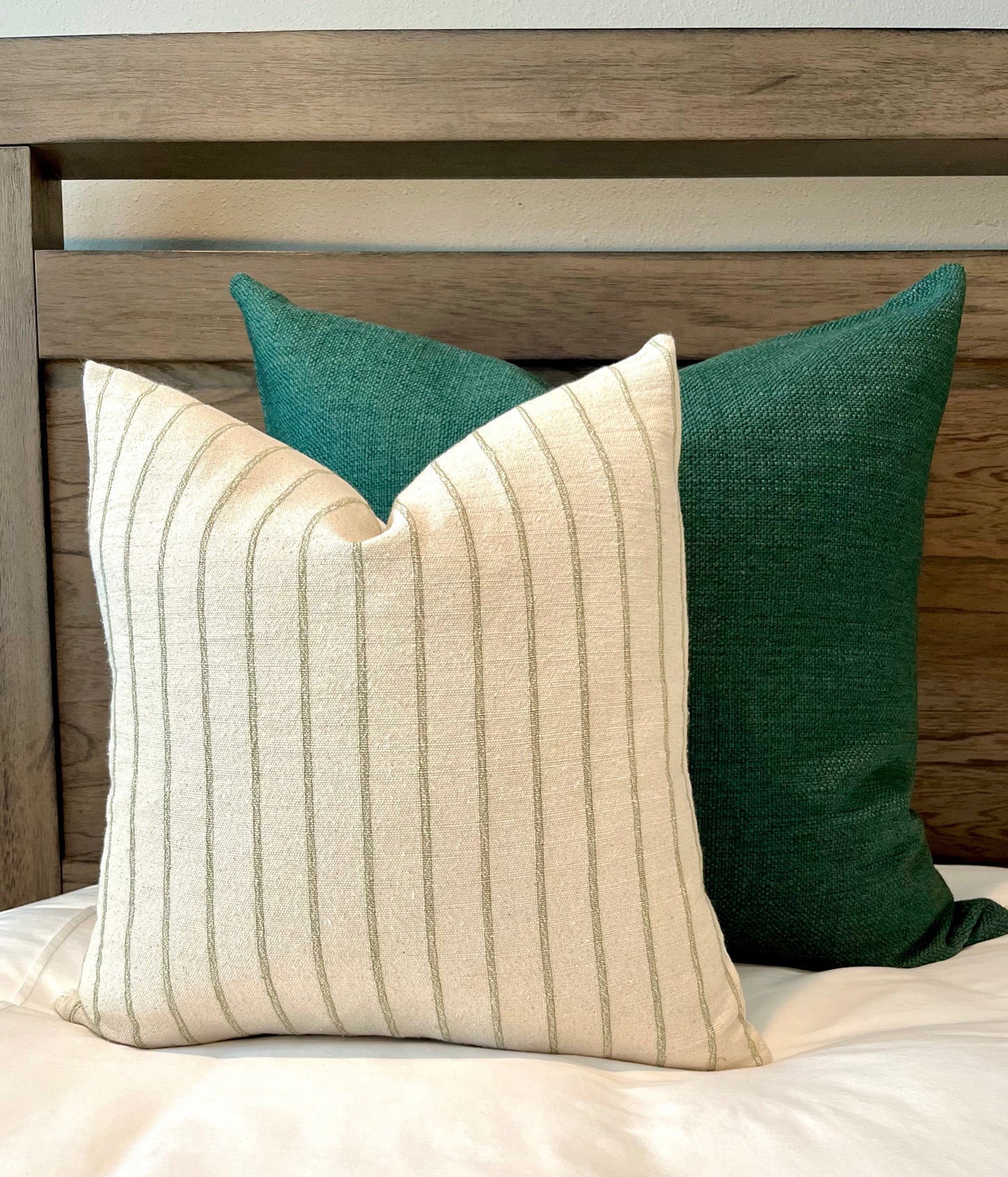 Hunter Green Textured Woven Pillow Cover