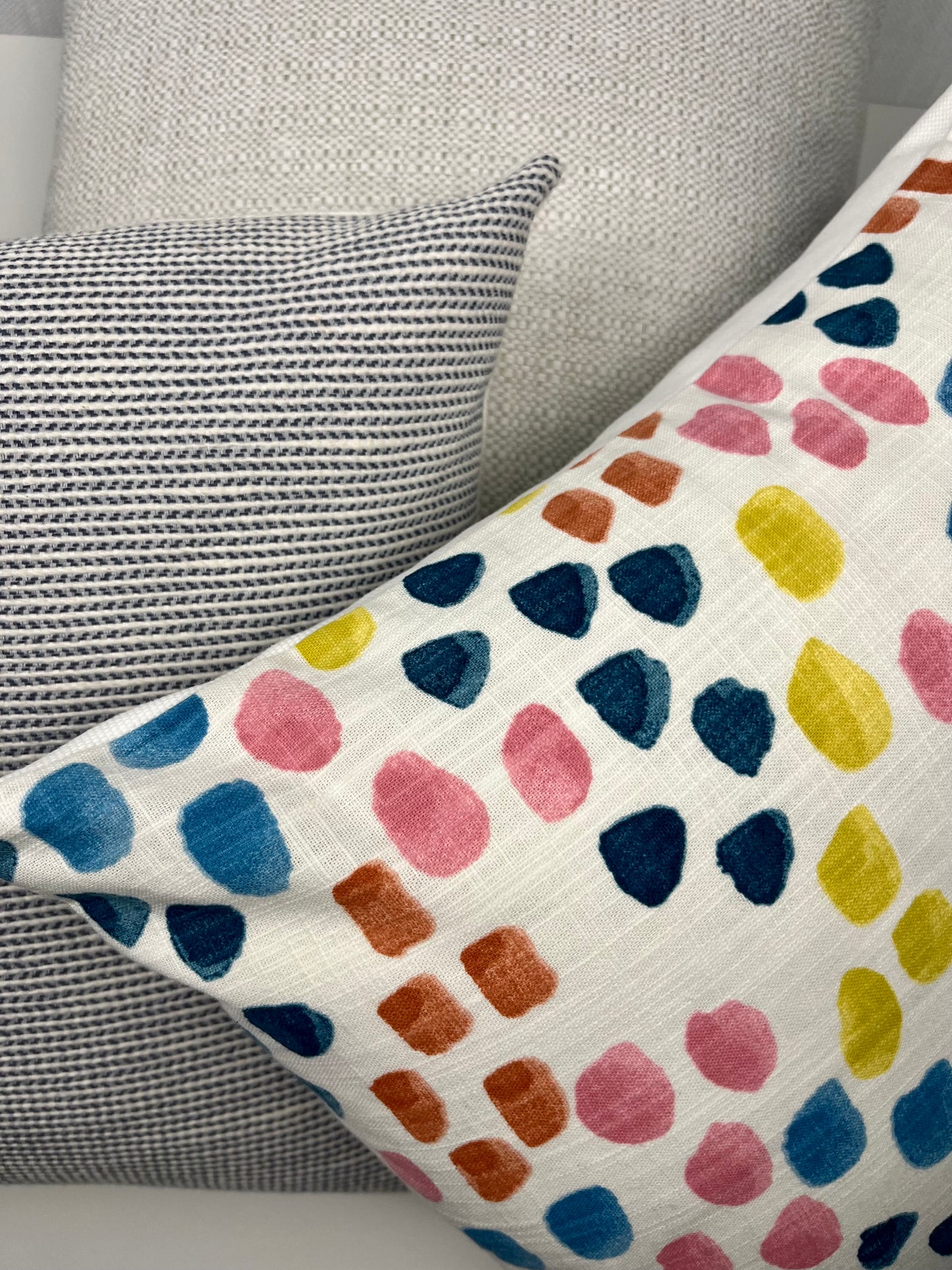 Maisy Multicolored Brushstrokes Dots Throw Pillow Cover