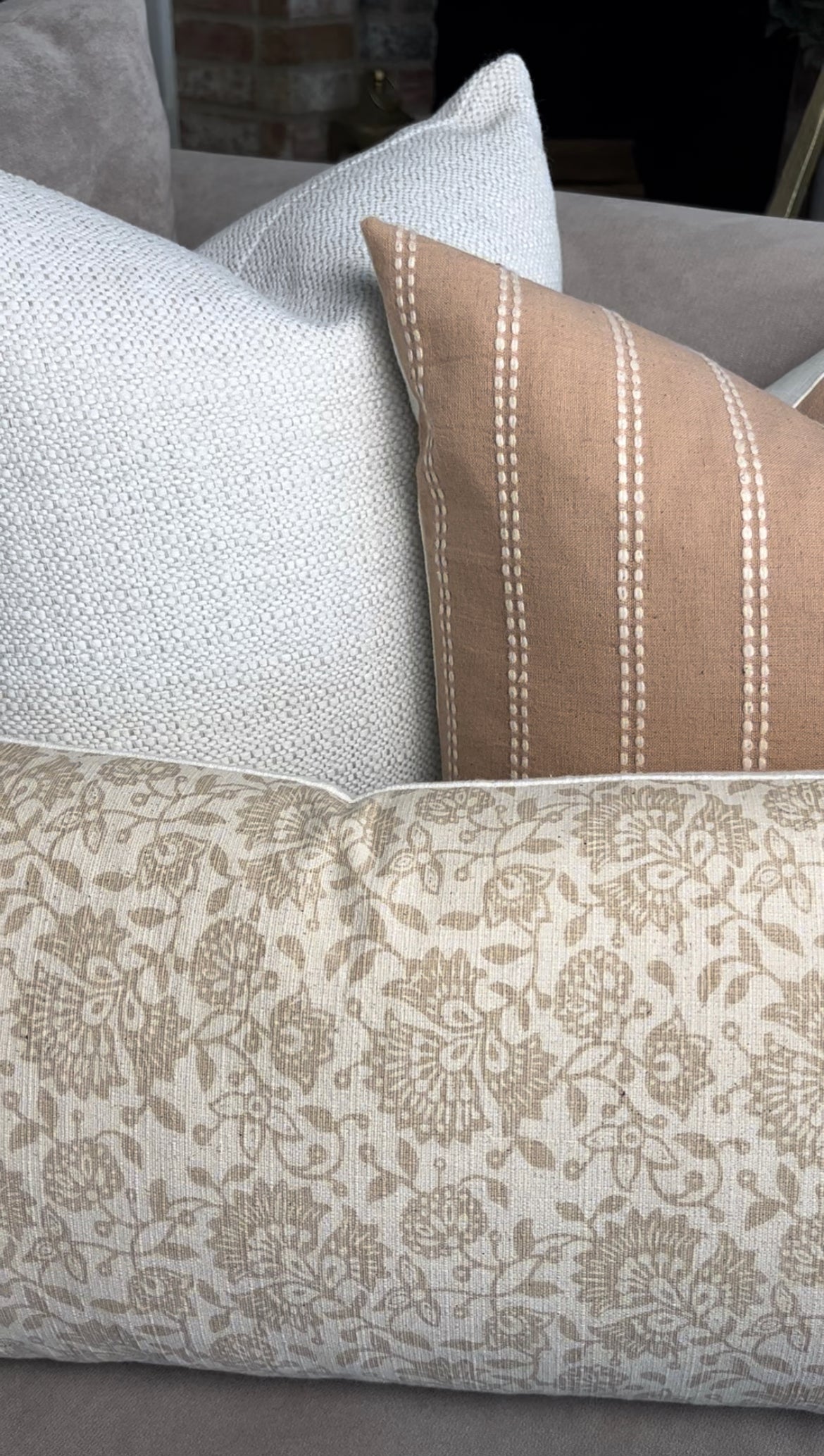 Tamson White Textured Woven Pillow Cover