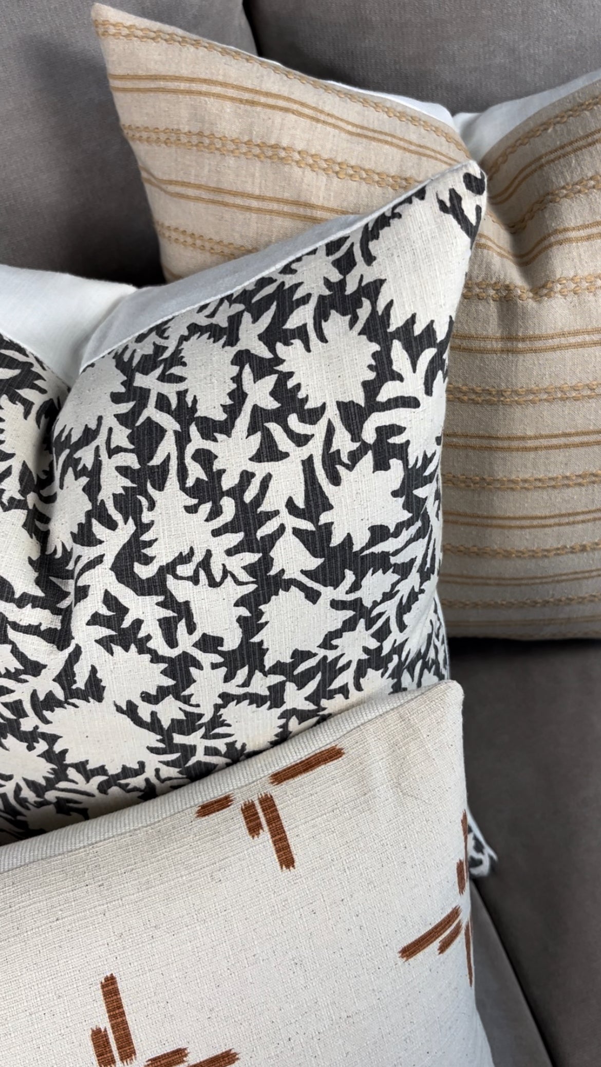 Layla Cream and Rust Pillow Cover