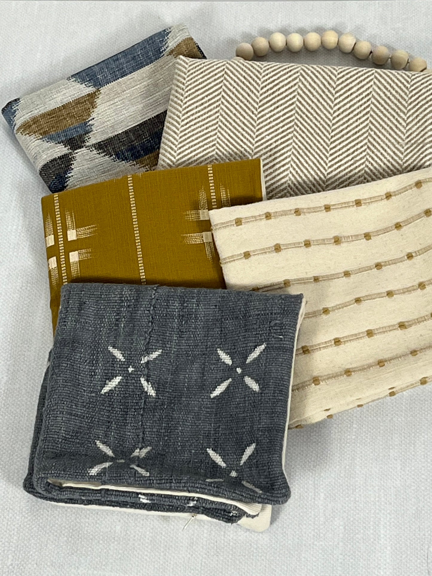 Ari Stripe Woven Pillow Cover - Natural Beige with Tan Stripe