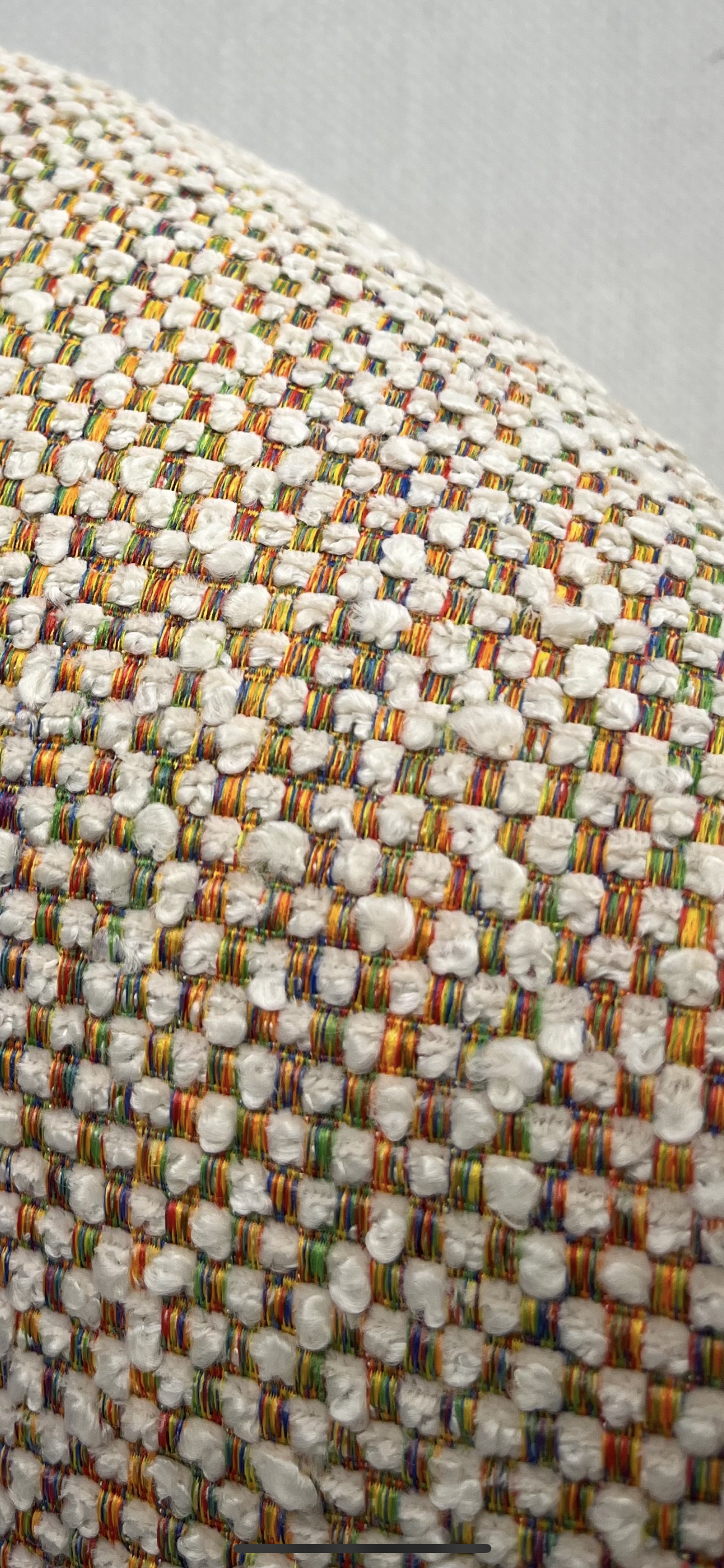 Gianna Multiple Color Yarn with White Boucle Pillow Cover