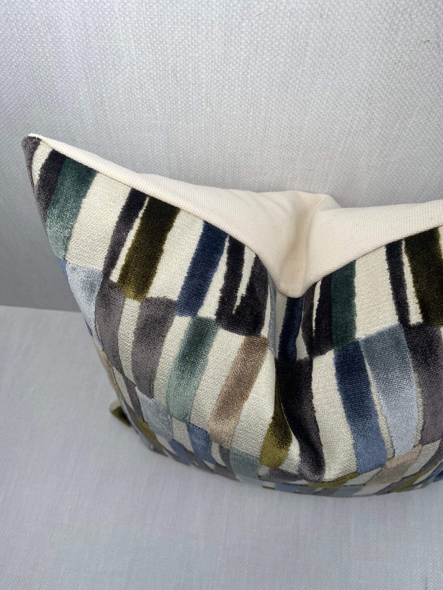 Sage Geometric Velvet Pillow Cover