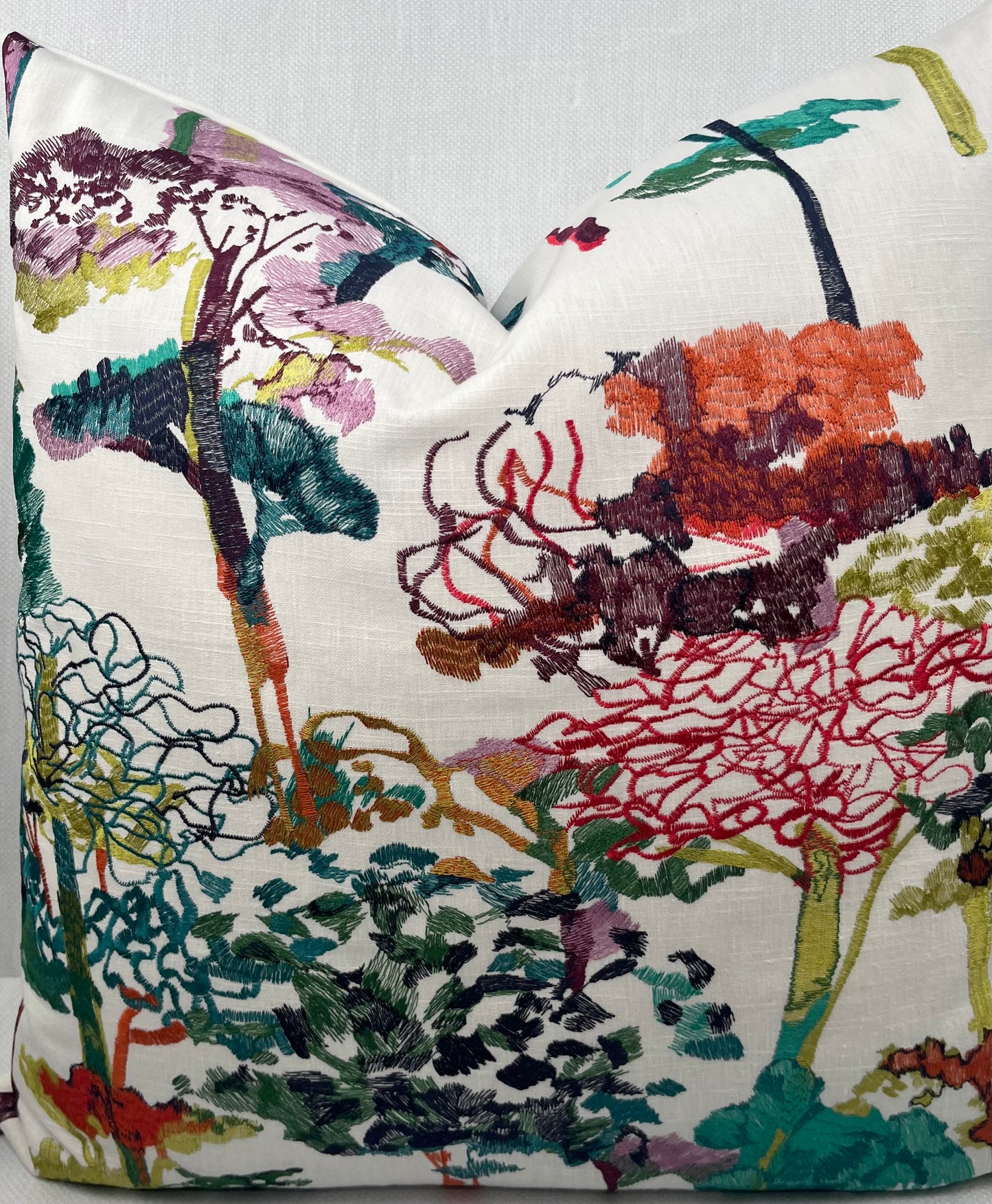 Sylvan Embroidered Colorful Trees