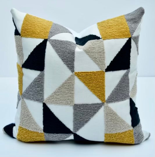 Harper Multicolored Triangles and Squares Pillow Cover
