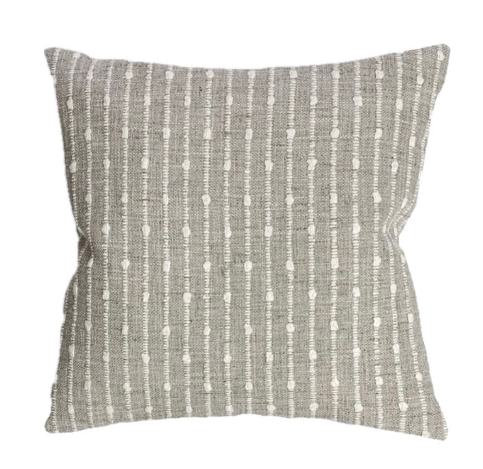 Ashley Stripe Taupe and White / Woven Knot Pillow Cover