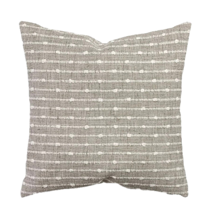 Ashley Stripe Taupe and White / Woven Knot Throw Pillow Cover
