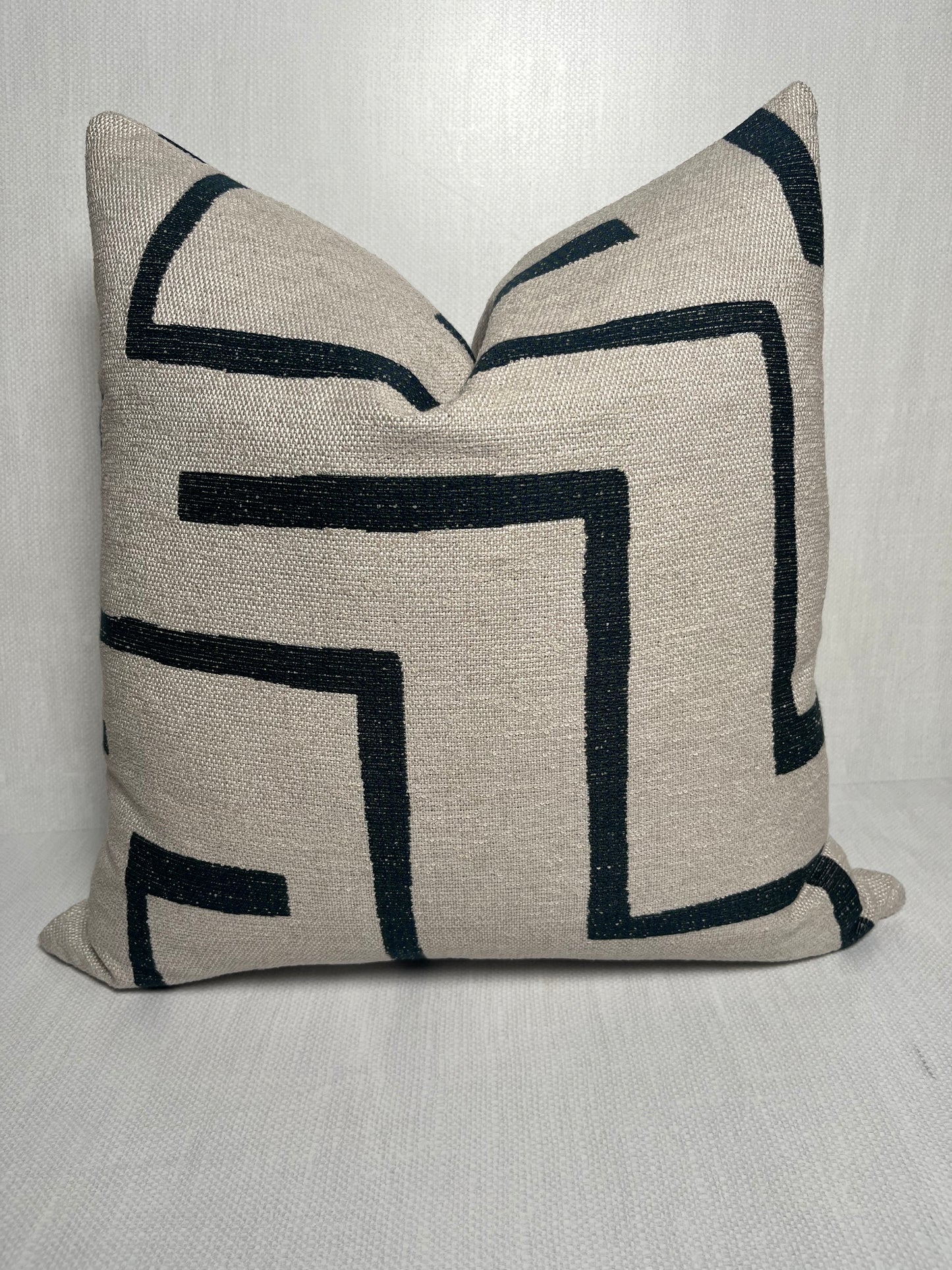 Leo Black and Cream Contemporary Pillow Cover