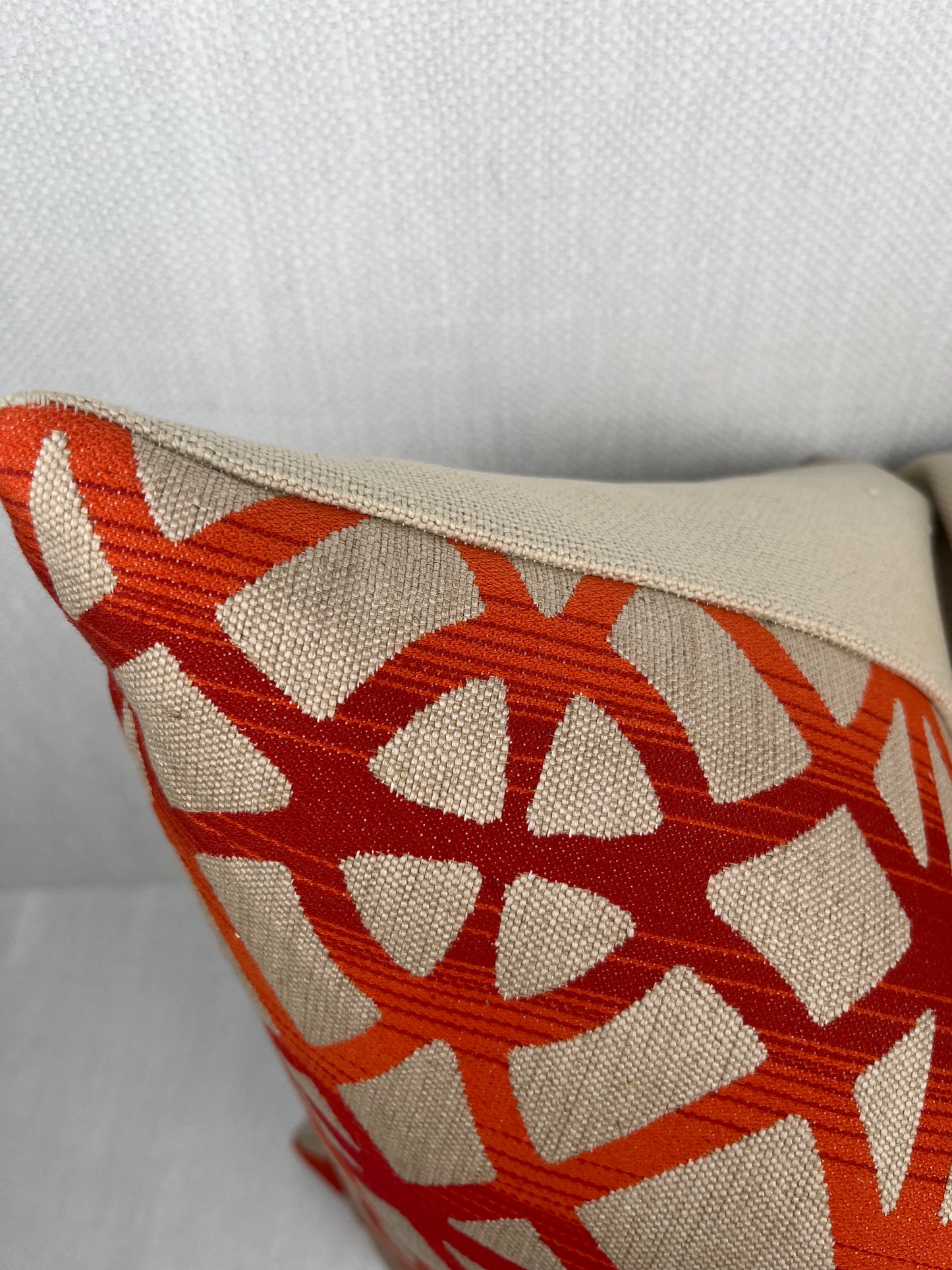 Scarlett Bold Orange & Red Geometric Throw Pillow / Modern Decorative Cushion