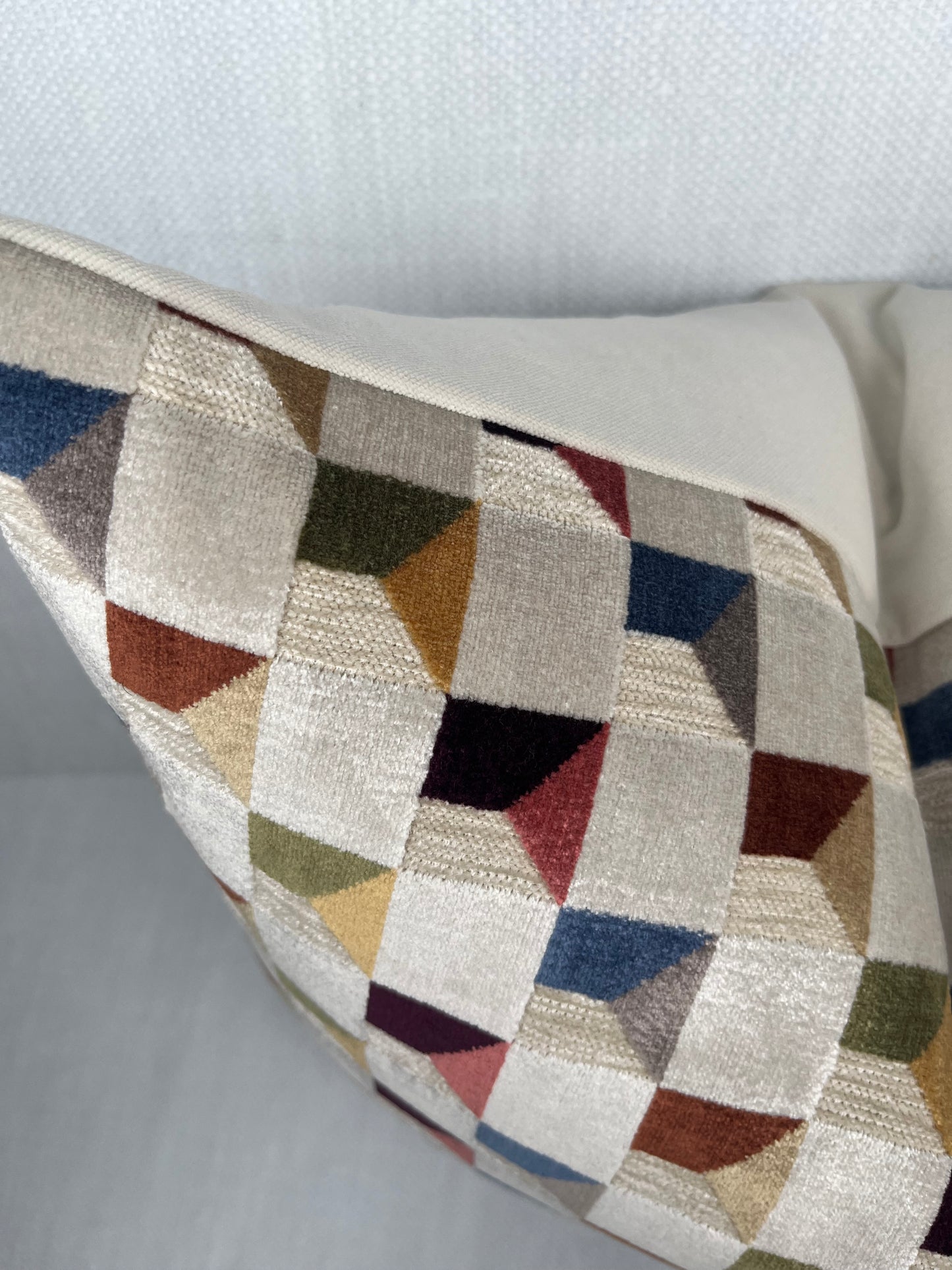 Vivian Multicolor Geometric Throw Pillow Cover / Modern Cube Pattern