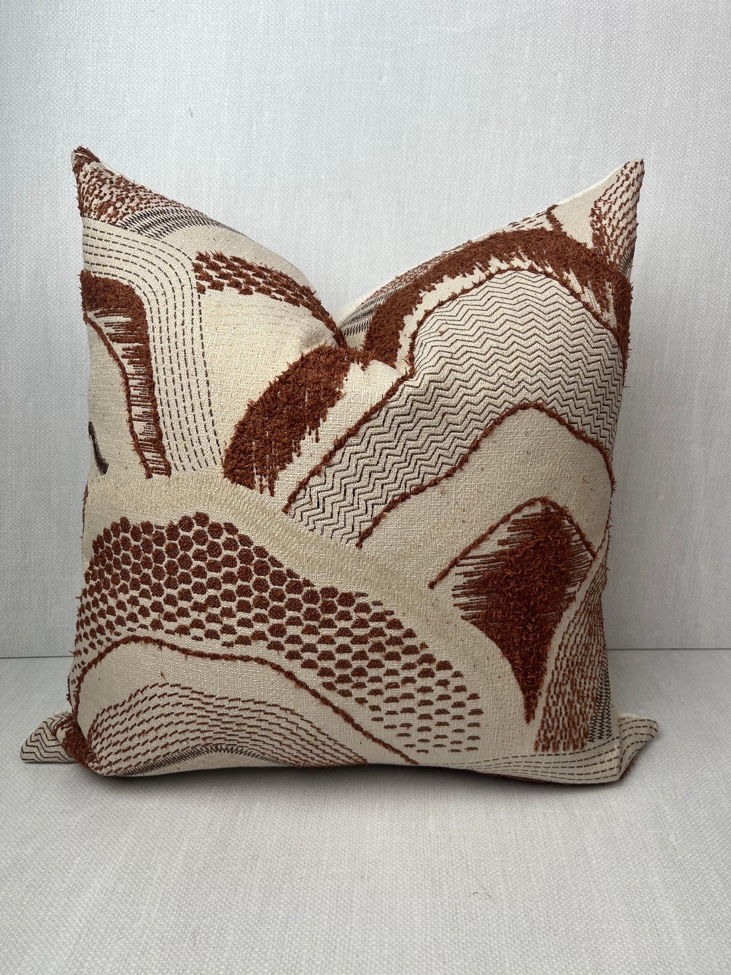 Montana Terracotta Abstract Landscape Throw Pillow Cover