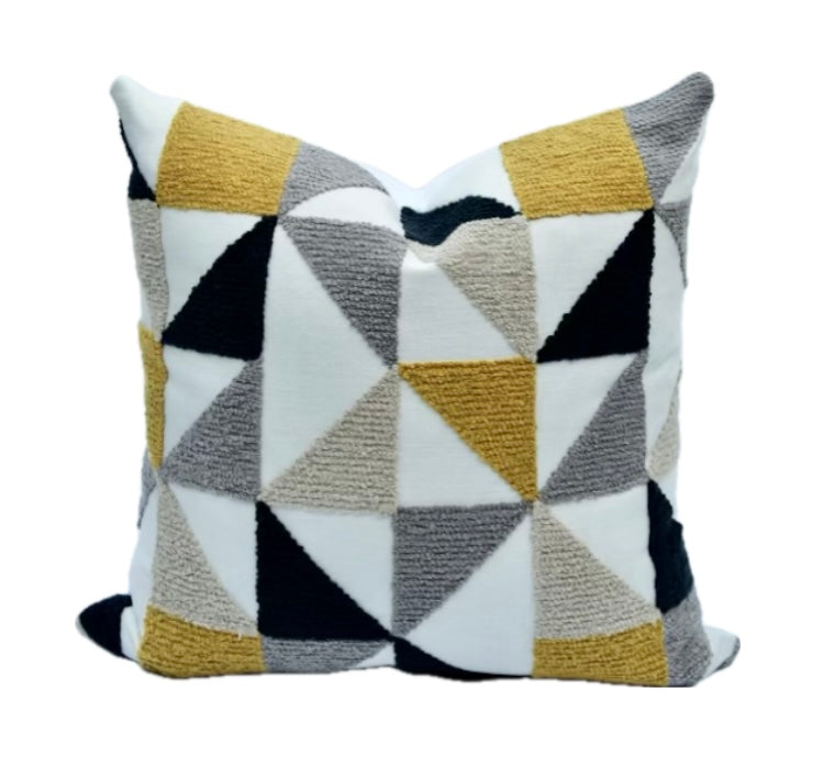 Harper Multicolored Triangles and Squares Pillow Cover