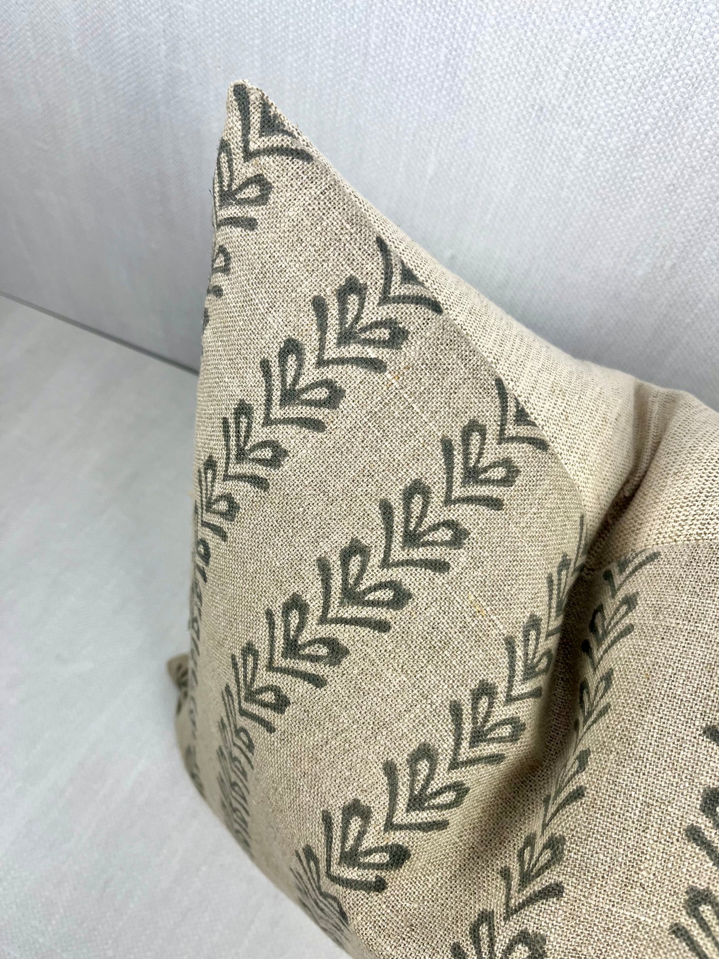 Yvette Block Print Linen Pillow Cover