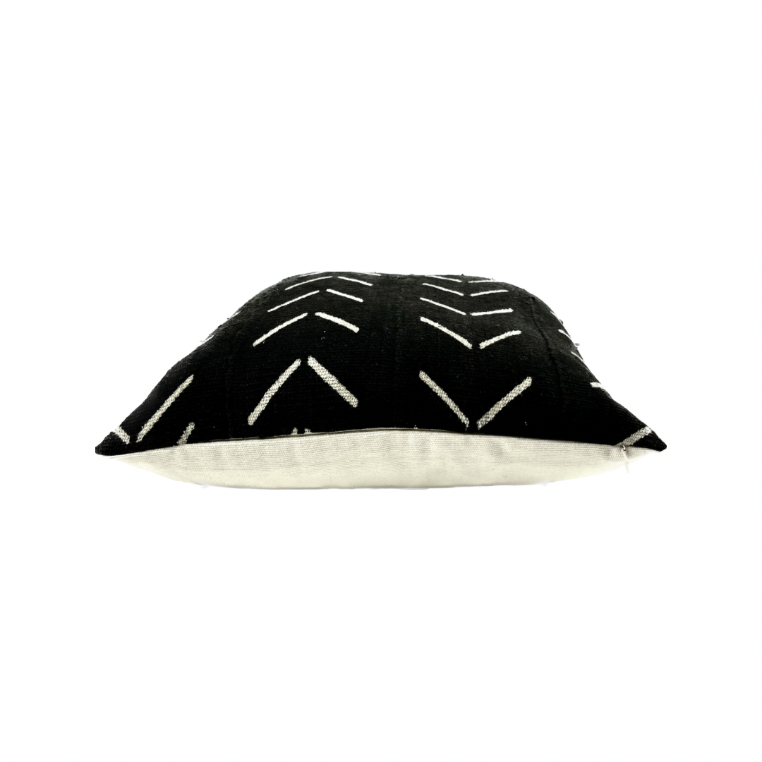 Samara Black and White Mudcloth Pillow Cover, Geometric Chevron