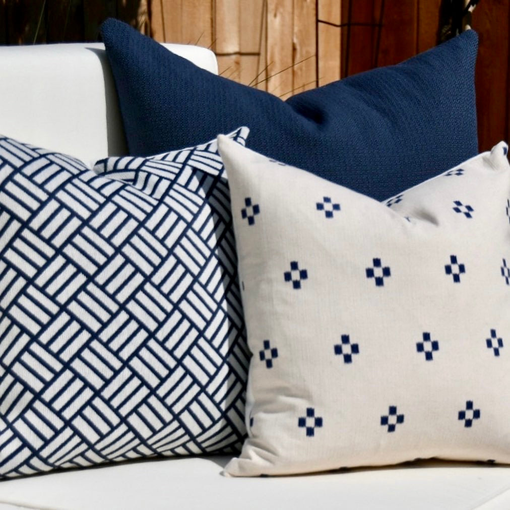 Alise Blue and Cream Dot Pillow Cover