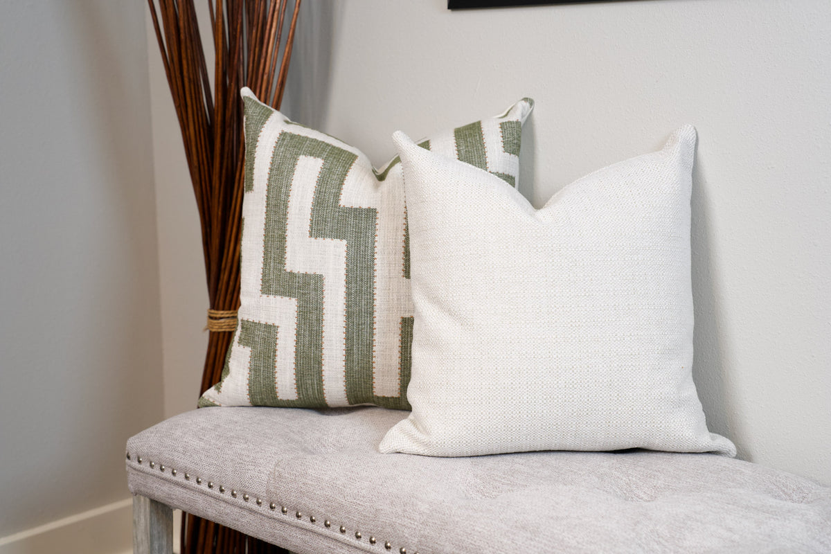 Tamson White Textured Woven Pillow Cover