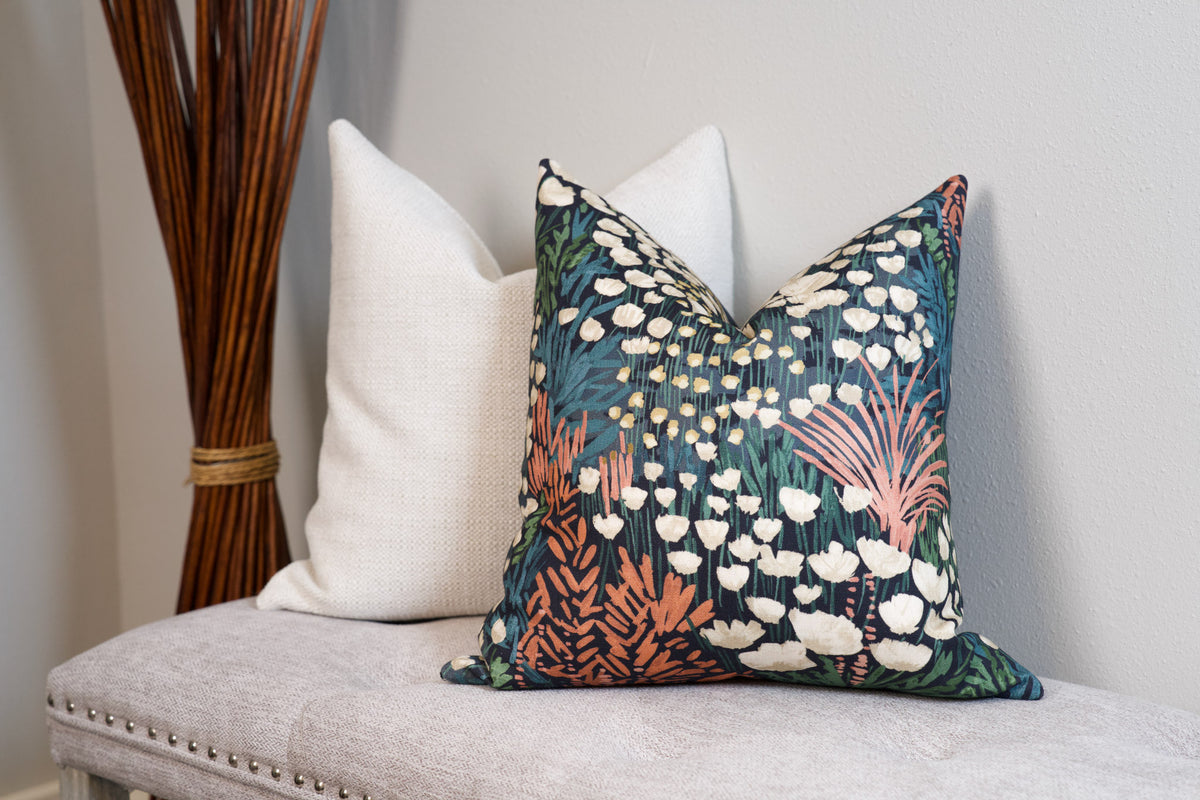 Tamson White Textured Woven Pillow Cover