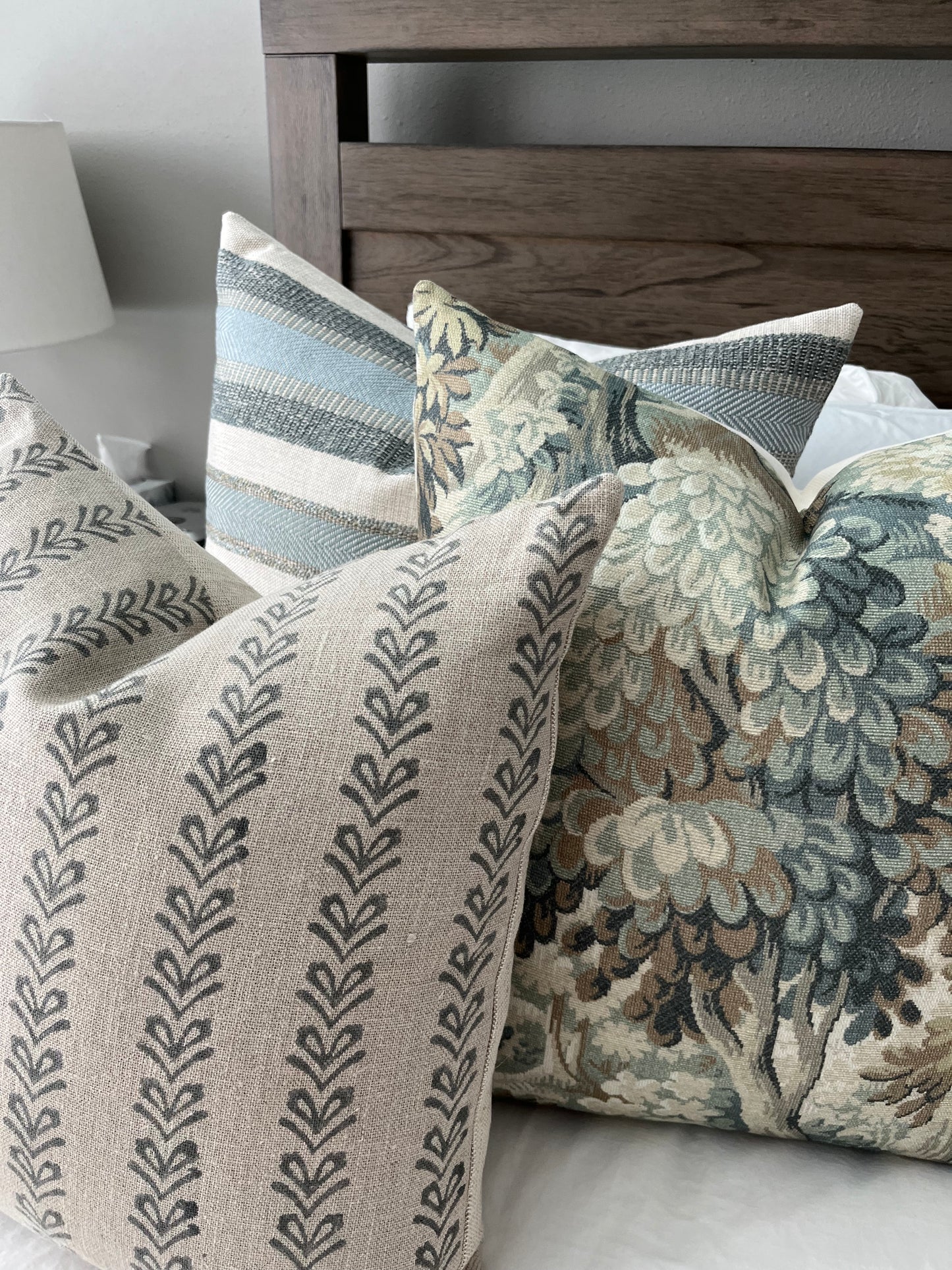 Yvette Block Print Linen Pillow Cover