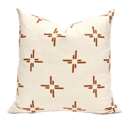 Layla Cream and Rust Pillow Cover
