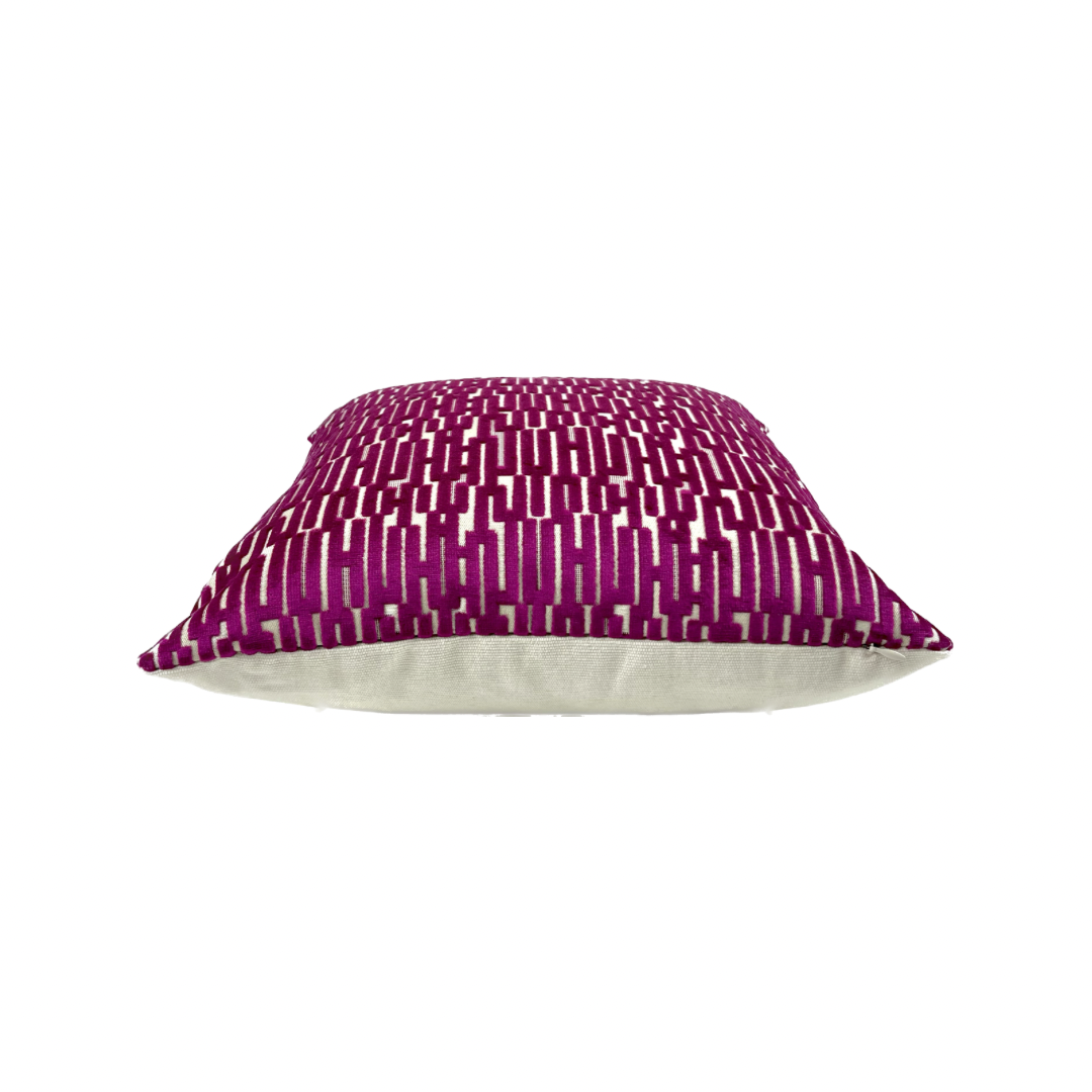 Emery Fuchsia Geometric Velvet Pillow Cover