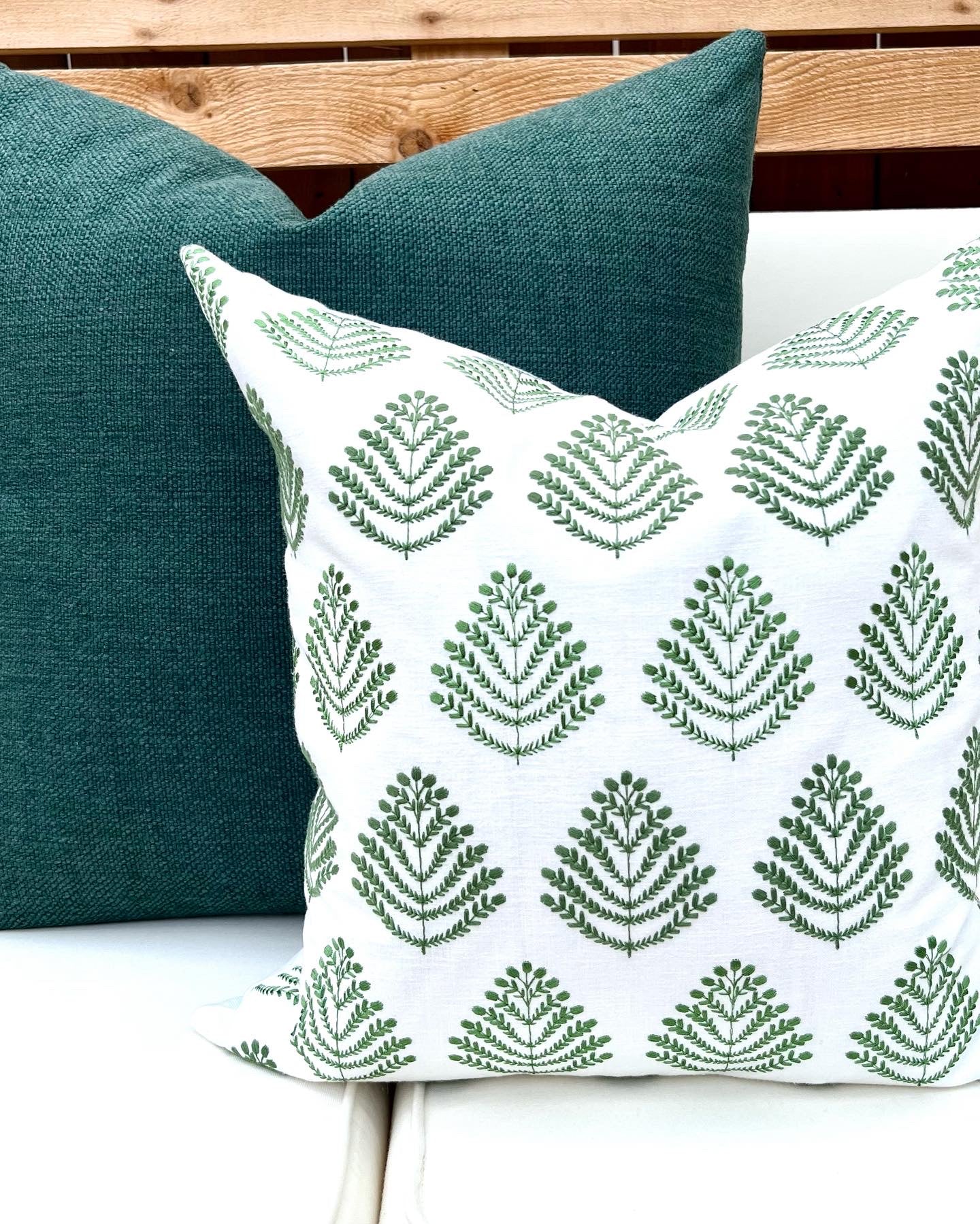Hunter Green Textured Woven Pillow Cover