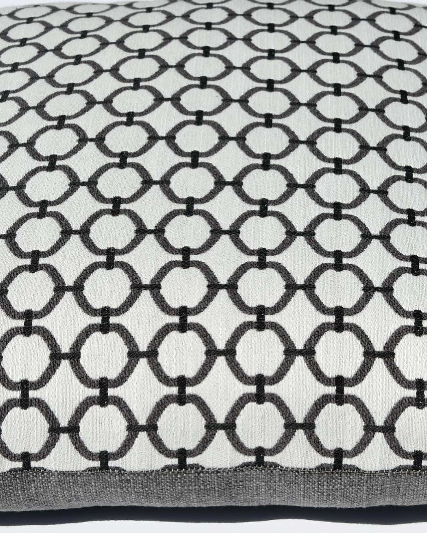 Charcoal Lattice Grey and Silver Abstract Pillow Cover
