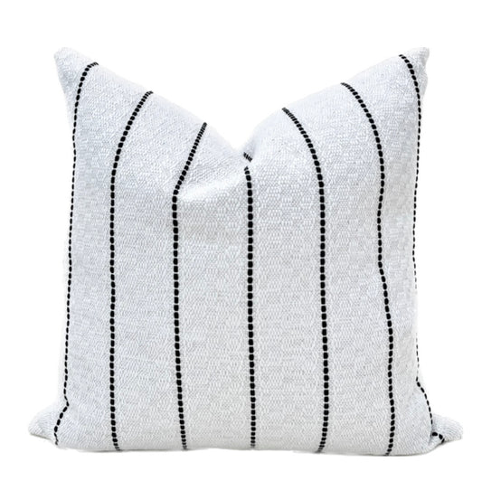 Kingston White and Black Stripe Pillow Cover