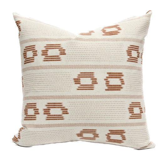 Nola Cream and Rust Double Circle Design on Ivory