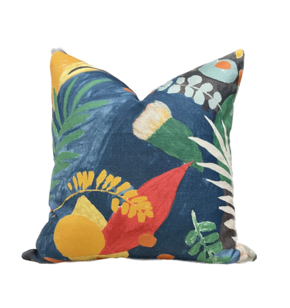 Avery Botanical Pillow Cover - Colorful Tropical Print Accent