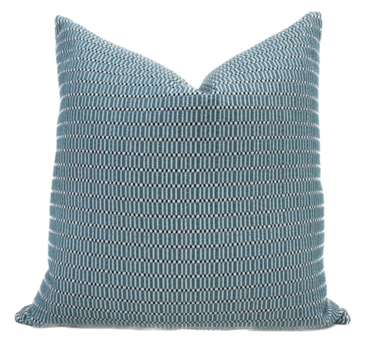 Haverton Aqua Woven Geometric Pillow Cover