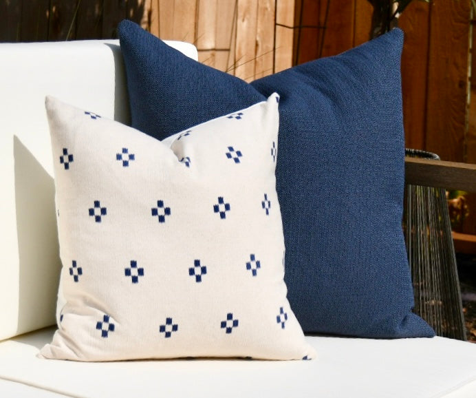 Alise Blue and Cream Dot Pillow Cover