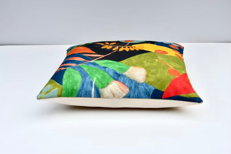 Avery Botanical Pillow Cover - Colorful Tropical Print Accent