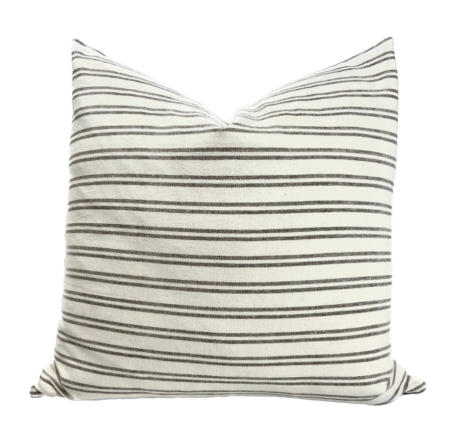 Sydney Brown and Cream Stripe Pillow Cover