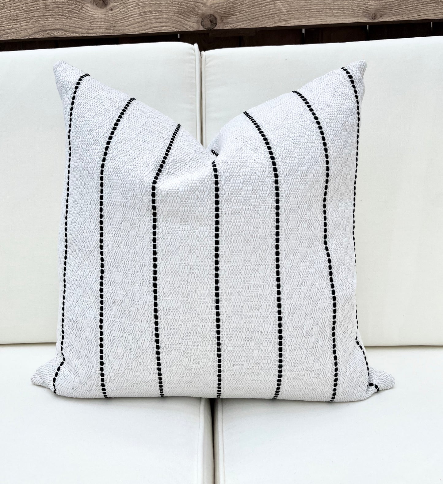 Kingston White and Black Stripe Pillow Cover