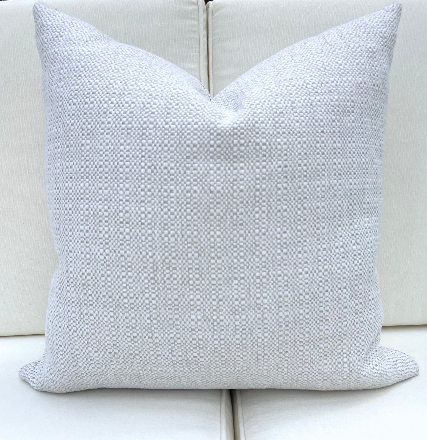 Tamson White Textured Woven Pillow Cover